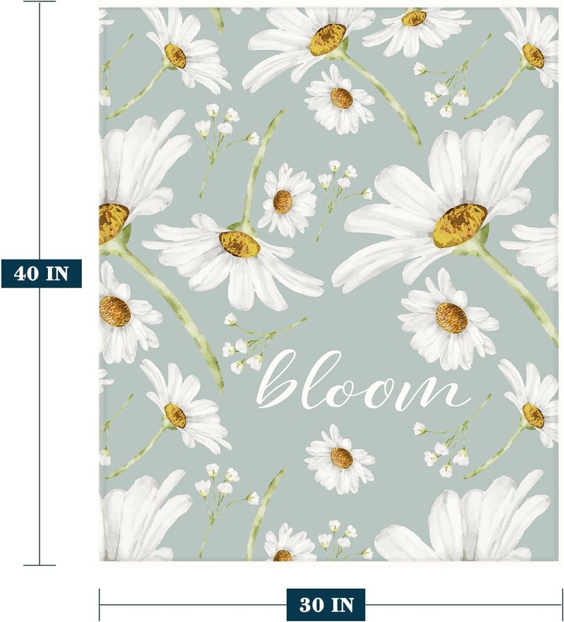YeeJu Daisy Baby Throw Blanket Small White Floral Blanket for Toddler Swaddle Pet Crib Kids Soft Fuzzy Plush Fleece Blankets Sunshine Spring Summer Flower Decorative Gift Blanket 30x40 - Image 2